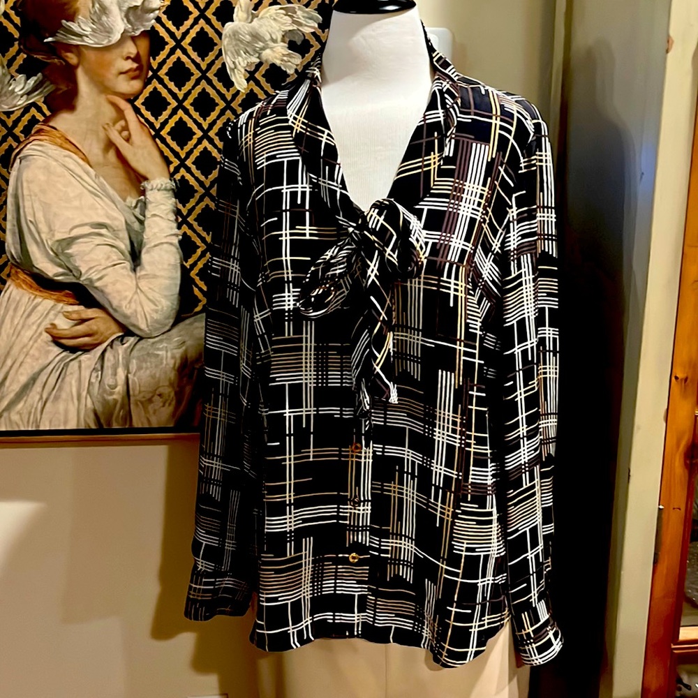 Trina Turk graphic silk blouse